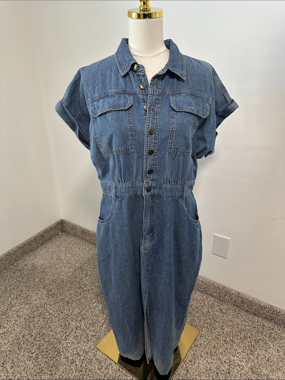 🧁 Given Kale Denim Maxi Dress